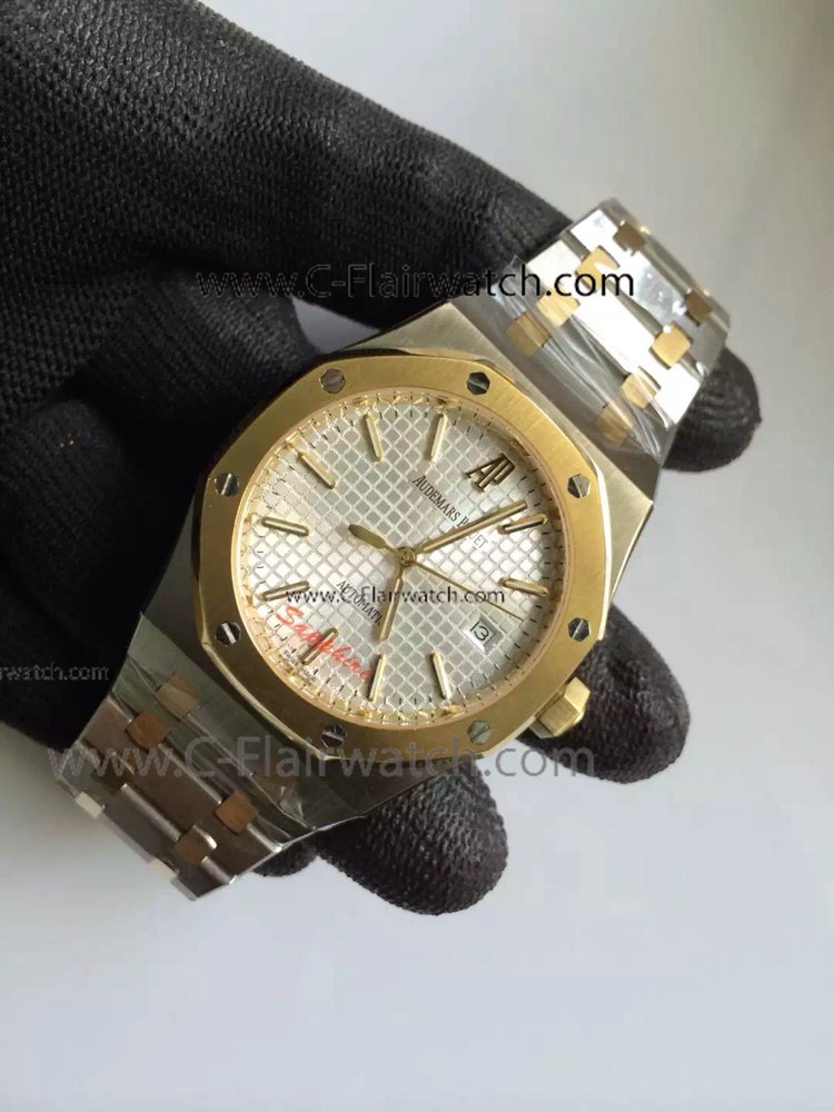 Clone Audemars Piguet Royal Oak 2-Tone Silver Dial Watch
